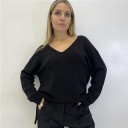 maglia con scollo a v e spacchi laterali monaco